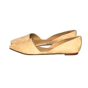 J. Crew Zoe d’Orsay Light Tan Beige Faux Suede Shoes Flats Style BH954